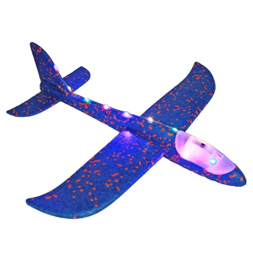 kdkskss Schaumzeugflugzeugleuchte Spielzeug - 48 cm Dreigang Blinkte Licht Im Freien Im Freien Im Freien, Das Schaumstoffflugzeug Mit 10 Farbigen Lichtern Für Die Familie Werfen - Blau kdkskss Schaumzeugflugzeugleuchte Spielzeug - 48 cm Dreigang Blinkte Licht Im Freien Im Freien Im Freien, Das Schaumstoffflugzeug Mit 10 Farbigen Lichtern Für Die Familie Werfen - Blau von kdkskss