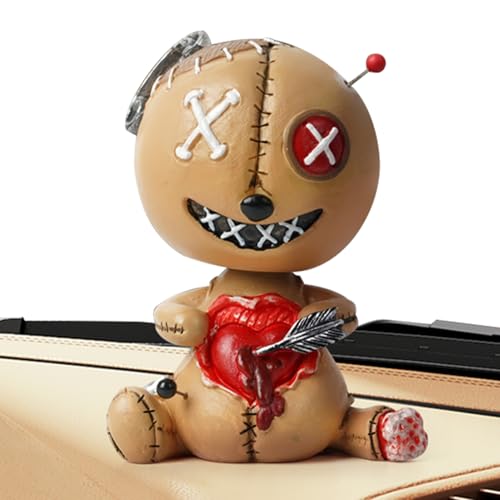 kdkskss Voodoo -Puppe Schütteln Kopfpuppe - Süßes Cartoon Shaking Head Toy, Auto Dashboard -Bobble -Köpfe Figuren, Auto -Innenhöhlen -Armaturenbrett Für Desktop - Gelb Gelb von kdkskss