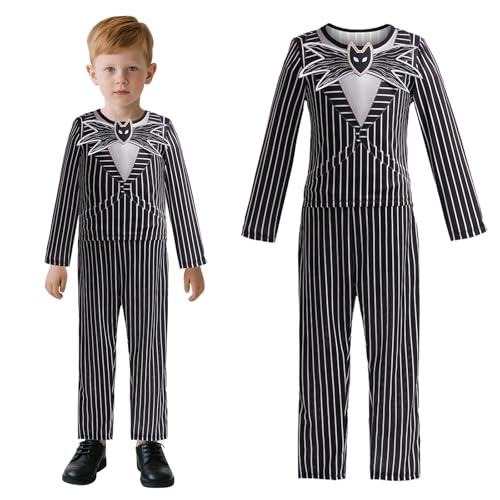 keaiyouhuo Halloween-Kostüm für Kinder das Skellington-Kostüm für Jungen Halloween Cosplay Party Karneval Performance-Outfits keaiyouhuo Halloween-Kostüm für Kinder das Skellington-Kostüm für Jungen Halloween Cosplay Party Karneval Performance-Outfits von keaiyouhuo
