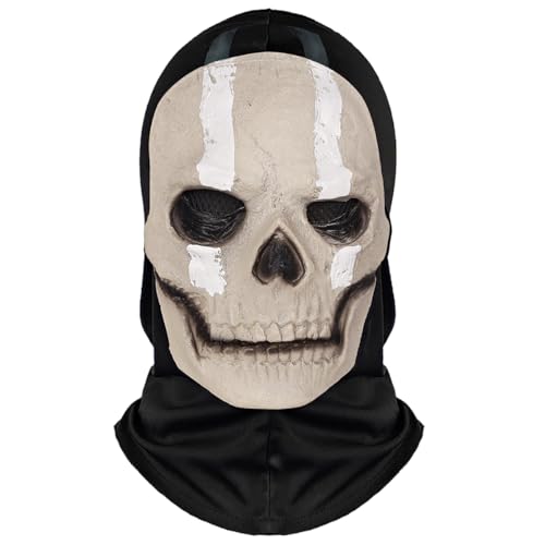 keland Grusel Ghost Maske Call of Duty MW2 Horror Totenkopf Maske Vollgesichtsmaske für Halloween Cosplay (Stil-B) von keland