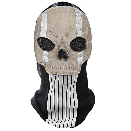 keland Grusel Ghost Maske Call of Duty MW2 Horror Totenkopf Maske Vollgesichtsmaske für Halloween Cosplay (Stil-C) von keland