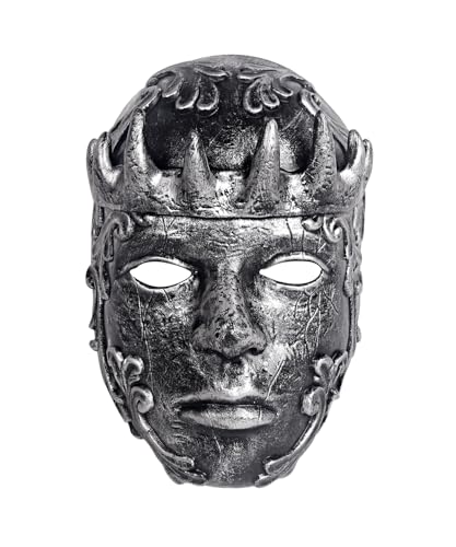 keland Gruselige Halloween Maske Creepy Abyss König Krone Maske Venezianische Vollgesichtsmaske (Schwarz) von keland