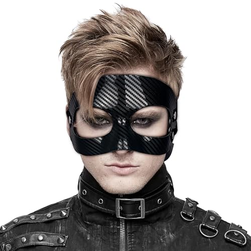 keland Kunststoff Halloween Halbmaske Phantom Maske Kostüm Venezianische Maskerade Maske für Damen Herren (Schwarz-001) von keland