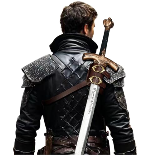 keland LARP Schwerthalter Rücken Leder Verstellbare Schwertscheide Schwert Halterung Schulter (X-Braun) von keland