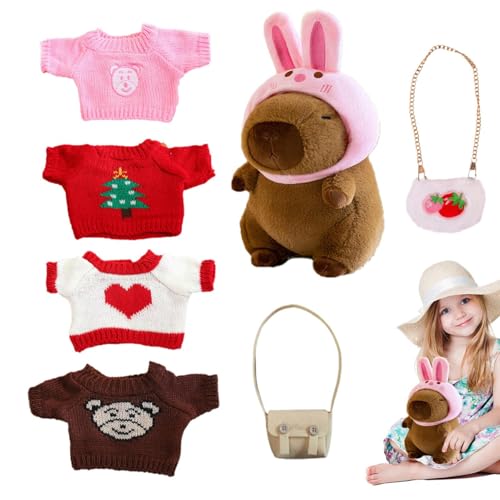 keloppasit Capybara Plüschtier mit Kleidung,Gefülltes Capybara mit Kleidung - Weiche Tierkuschelpuppe - Capybara-Dekorationspuppe, Stofftier, süßes Kuscheltier für Weihnachten keloppasit Capybara Plüschtier mit Kleidung,Gefülltes Capybara mit Kleidung - Weiche Tierkuschelpuppe - Capybara-Dekorationspuppe, Stofftier, süßes Kuscheltier für Weihnachten von keloppasit
