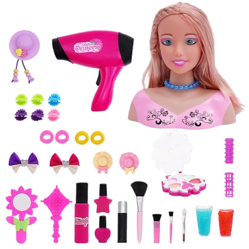 keloppasit Haarstyling-Puppenkopf für Mädchen,Puppenkopf für Haarstyling, Kinder-Mädchen-Styling-Puppenkopf-Make-up-Set, Realistisches Styling-Puppenzubehör-Spielset für Kindertag, Geburtstag keloppasit Haarstyling-Puppenkopf für Mädchen,Puppenkopf für Haarstyling, Kinder-Mädchen-Styling-Puppenkopf-Make-up-Set, Realistisches Styling-Puppenzubehör-Spielset für Kindertag, Geburtstag von keloppasit