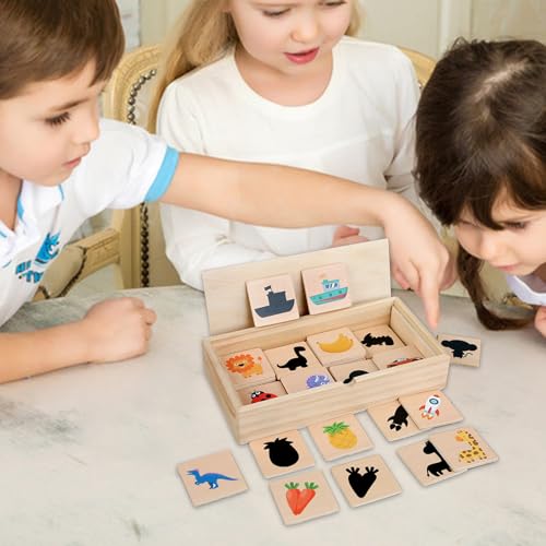 keloppasit Kleinkind Formen passende Spielzeuge, Formpassungsspiel,Holzschatten -Matching Puzzle Games - Aktivität für kognitive Entwicklung von Bildungsentwicklungen, Muster Lernerkennungshilfe für, von keloppasit