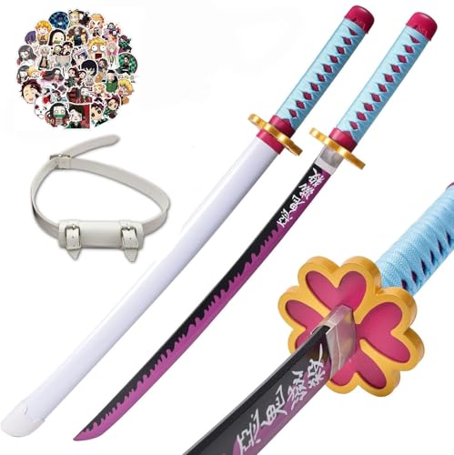 khhk 29 Zoll Demon schwerter Kinder,Holz Katana Anime Sword,Samurai Tanjiro Cosplay Handmade Katana Handmade Abs Für Slayer Lovers Halloween Schwert Spielzeug Swords (Kanroji Mitsuri) von khhk