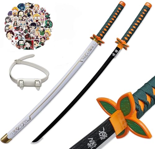 khhk 29 Zoll Demon schwerter Kinder,Holz Katana Anime Sword,Samurai Tanjiro Cosplay Handmade Katana Handmade Abs Für Slayer Lovers Halloween Schwert Spielzeug Swords (Kochou Shinobu) von khhk