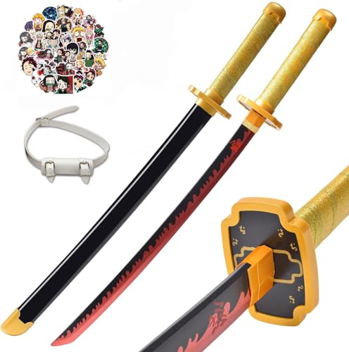 khhk 29 Zoll Demon schwerter Kinder,Holz Katana Anime Sword,Samurai Tanjiro Cosplay Handmade Katana Handmade Abs Für Slayer Lovers Halloween Schwert Spielzeug Swords (Tsugikuni Yoriichi) von khhk