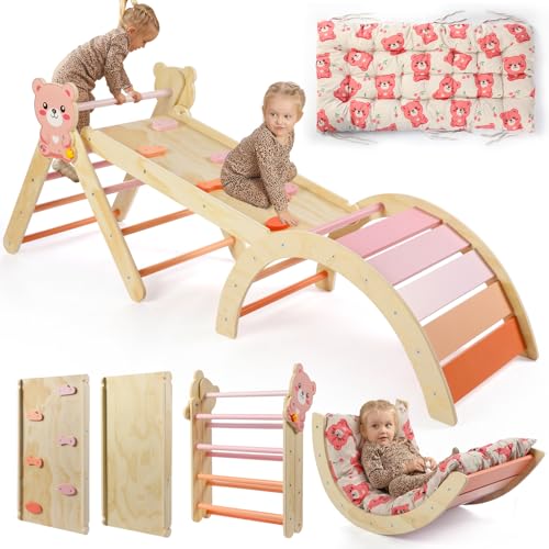 khlerox 7-in-1 Montessori Kletterdreieck Set mit Rutsche, Kletterbogen & weichem Kissen – Holz Klettergerüst für Babys & Kleinkinder ab 1–3 Jahre, Indoor Spielgerät, faltbar & sicher (Bärchen) khlerox 7-in-1 Montessori Kletterdreieck Set mit Rutsche, Kletterbogen & weichem Kissen – Holz Klettergerüst für Babys & Kleinkinder ab 1–3 Jahre, Indoor Spielgerät, faltbar & sicher (Bärchen) von khlerox