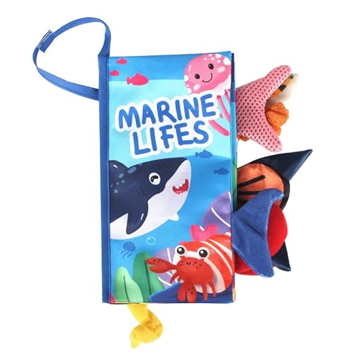 kidmance Cloth Book for Babies 0-3 Years - Interactive Early Learning Toy with Crinkle Sounds, Funhouse Mirror, and Bright Colors for Sensory Development and Fun Playtime - Marine Lifes Theme kidmance Cloth Book for Babies 0-3 Years - Interactive Early Learning Toy with Crinkle Sounds, Funhouse Mirror, and Bright Colors for Sensory Development and Fun Playtime - Marine Lifes Theme von kidmance