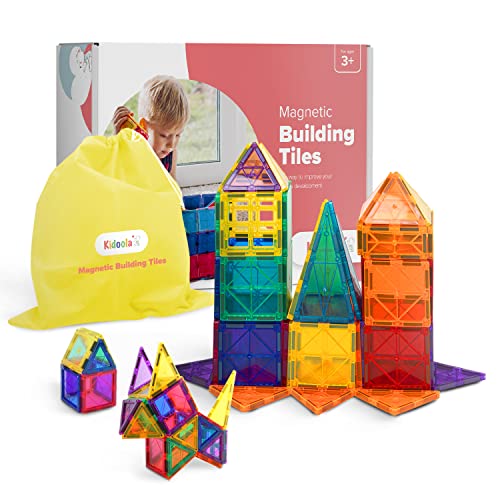 kidoola 53teiliges magnetisches Bauklotzspielzeugset - Kinder Magnet Construction Jigsaw Game Geschenk - pädagogische Formung Spielzeug für Kreativität - STEM & Sensorische Entwicklung Alter 3+ von kidoola