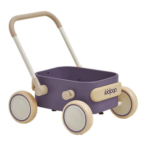 Kidpop PULA 2-in-1 Lauflernwagen Baby Push Pull Lauflernhilfe Spielzeug,4-in-1-Lauflernhilfe mit Rädern (Purple) von kidpop