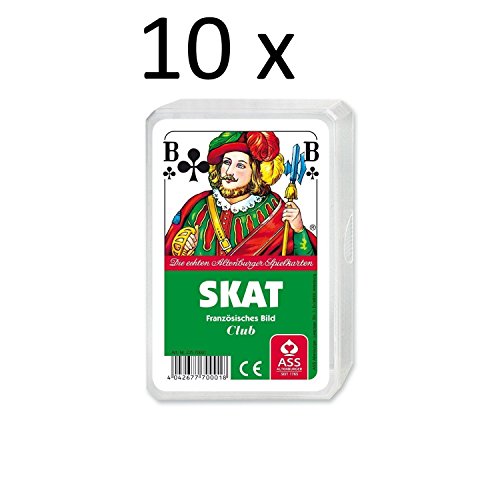10 x Skat französisches Bild Spielekarten, Bunt, 59 x 91 mm von kidsnado