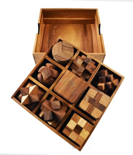 Holz-Puzzle-Box-Sets enthalten 3D-Denksportaufgaben, Logik-Puzzles und ineinandergreifende Spiele für Erwachsene und Jugendliche – ein Geschenk, das Ihrer Einrichtung Spaß verleiht. (9 Sets aus Holz) von kidypool