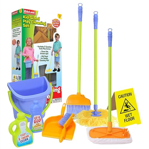 Kidzlane Reinigungsspielzeug –Reinigungsset für Kleinkinder mit realistischem Besen, Mopp und Kehrschaufel mit Schild – Kinderbesen-Set für Kinder ab 3 Jahren –lustige Spielzeit für Jungen und Mädchen Kidzlane Reinigungsspielzeug –Reinigungsset für Kleinkinder mit realistischem Besen, Mopp und Kehrschaufel mit Schild – Kinderbesen-Set für Kinder ab 3 Jahren –lustige Spielzeit für Jungen und Mädchen von kidzlane
