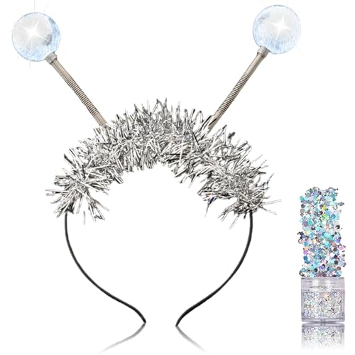 kiimiipa 2pcs LED Alien Kostüm Damen,Space Kostüm Damen LED Leuchtende Alien Haarreif und Holografischer Glitter,Discokugel Deko Party Gadgets,Fasching Kopfschmuck Damen Herren und Kinder Karneval kiimiipa 2pcs LED Alien Kostüm Damen,Space Kostüm Damen LED Leuchtende Alien Haarreif und Holografischer Glitter,Discokugel Deko Party Gadgets,Fasching Kopfschmuck Damen Herren und Kinder Karneval von kiimiipa