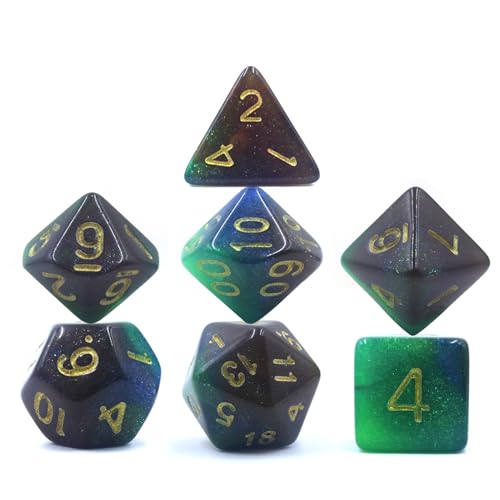 DnD-Würfel-Set aus Kunstharz, mit scharfen Kanten, violett-schwarze Zahlen, D&D-Würfel für TTRPG-Rollenspiele, Dungeons and Dragons, D&D-Tischspiel, 7-teilig DnD-Würfel-Set aus Kunstharz, mit scharfen Kanten, violett-schwarze Zahlen, D&D-Würfel für TTRPG-Rollenspiele, Dungeons and Dragons, D&D-Tischspiel, 7-teilig von kiki fancy
