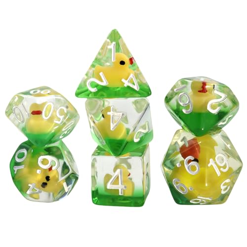 Flüssige 7-teilige DND-Würfel, polyedrisches Würfel-Set, gefüllt mit niedlichen Enten-Tieren, Harz, scharfe Kanten, polyedrische Würfel für Rollenspiele, Dungeons and Dragons, D&D-Würfel, Tischspiel, Flüssige 7-teilige DND-Würfel, polyedrisches Würfel-Set, gefüllt mit niedlichen Enten-Tieren, Harz, scharfe Kanten, polyedrische Würfel für Rollenspiele, Dungeons and Dragons, D&D-Würfel, Tischspiel, von kiki fancy