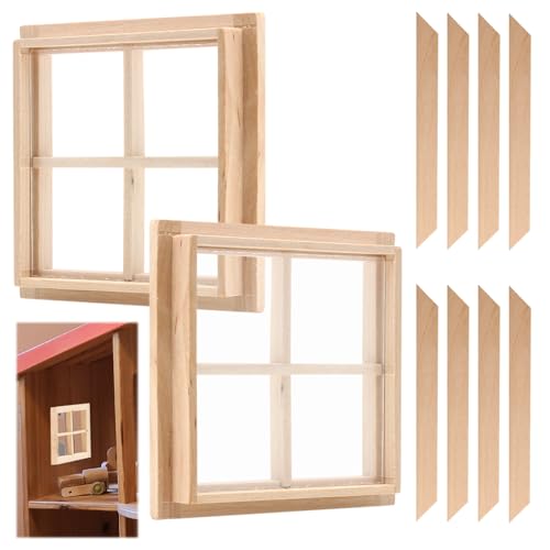 Wichtelfenster Miniatur Fenster 2 Stück, Fenster Puppenhaus Puppenhausmöbel Holzfensterrahmen Fenster Wichtelhaus Bastelzubehör Spielzeug Für Puppenhäuser Dekoration Wichtelfenster Miniatur Fenster 2 Stück, Fenster Puppenhaus Puppenhausmöbel Holzfensterrahmen Fenster Wichtelhaus Bastelzubehör Spielzeug Für Puppenhäuser Dekoration von kiki fancy