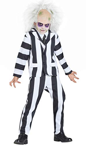 KIMOKAWAII Beetlejuice Streifen Kostüm für Jungen S-(5/6 Jahre) von kimokawaii