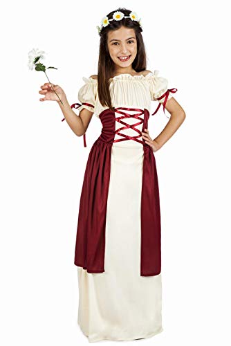 KIMOKAWAII Mittelalterliches Hofdame Linda Kostüm für Mädchen M-(7/9 Jahre) von kimokawaii