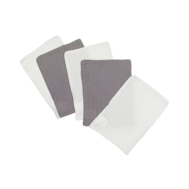 kindgsard Musselin Waschhandschuhe vasknely 5er-Pack grau von kindsgard