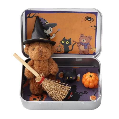 Halloween Bär In Einer Schachtel Für Trick Oder Leckerbissen, Kürbisbär, Handgefertigte Hexenplüschbärenspielzeug In Schachtel, Miniatur -Hexe, Handgefertigter Hexen , Mit Hexenzauberer Decke Bes Halloween Bär In Einer Schachtel Für Trick Oder Leckerbissen, Kürbisbär, Handgefertigte Hexenplüschbärenspielzeug In Schachtel, Miniatur -Hexe, Handgefertigter Hexen , Mit Hexenzauberer Decke Bes von kinrguiyuez