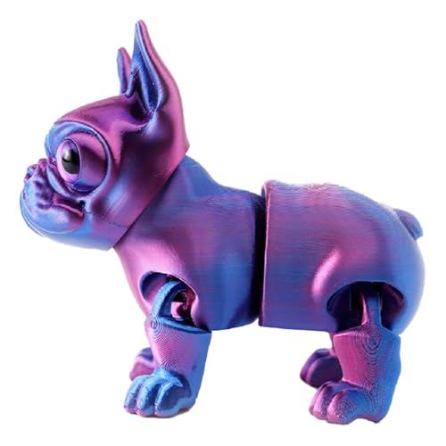 kinrguiyuez 3D Gedruckte Spielzeuge,3D Gelenkiger Bulldogge Deko - Kleine Tier Fingerabdrück Figuren Für Erwachsene Vitrine Bücherregal Ostern Geburtstag Weihnachten Partyzimmer von kinrguiyuez