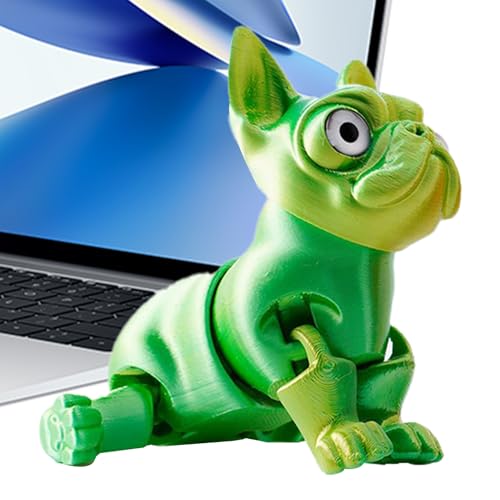 kinrguiyuez 3D Gedruckter Hund - Artikulierter Bulldogge Zappelspielzeug,Kleine Tier Fingerabdrück Figuren Für Erwachsene Vitrine Bücherregal Ostern Geburtstag Weihnachten Partyzimmer von kinrguiyuez