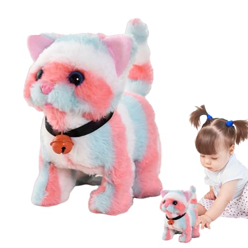 kinrguiyuez Elektrische Plüschkatze, Katzenspielzeug für Kinder - Batteriebetriebene realistische Katze bewegt Spielzeug mit schwingender Schwanz,Nettes elektronisches Tier mit Miauger für Kinder kinrguiyuez Elektrische Plüschkatze, Katzenspielzeug für Kinder - Batteriebetriebene realistische Katze bewegt Spielzeug mit schwingender Schwanz,Nettes elektronisches Tier mit Miauger für Kinder von kinrguiyuez