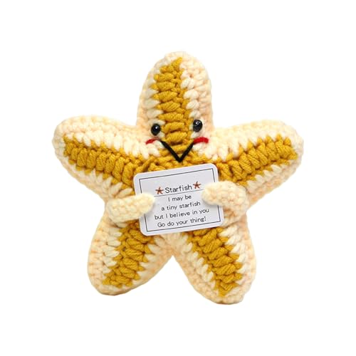 kinrguiyuez Emotionale Unterstützung Plüschtier | Seestern Plüschtier,Gestricktes Kuschelweich Inspirierendes Spielzeug Für Geburtstag Schule Deko Begleiter Kinder Mädchen von kinrguiyuez