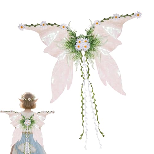 kinrguiyuez Feenflügel für Mädchen,Feenkostüm Für Damen | Kostüm für Damen für Feiertagspartys Feste Weihnachten Make-up Bühnenauftritte und Cosplay von kinrguiyuez