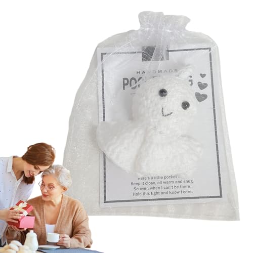 kinrguiyuez Panda Häkeltier,Häkelpanda,Panda-Tierspielzeug - Handgefertigtes entzückendes Panda-Häkeltier mit Grußkarte und Organzabeutel für Weihnachten, Geburtstag, Erntedankfest, Kindertag, Party von kinrguiyuez
