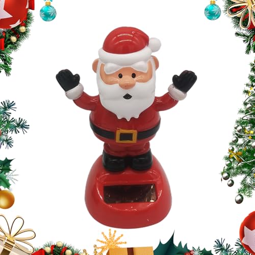 kinrguiyuez Weihnachts-Solar-Tanzfigur,Weihnachts-Solar-Tanzspielzeug, Auto solarbetriebenes Schaukelspielzeug, Weihnachtsthema-Figurenspielzeug, tanzendes Schaukelspielzeug für von kinrguiyuez