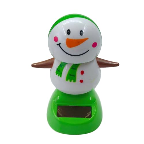 kinrguiyuez Weihnachts-Solar-Tanzspielzeug - Nettes solarbetriebenes Tanzspielzeug,Solarbetriebenes Weihnachtsspielzeug zum Schütteln des Kopfes, niedliche Figuren, Tortenaufsatz, Dekoration für Auto, von kinrguiyuez