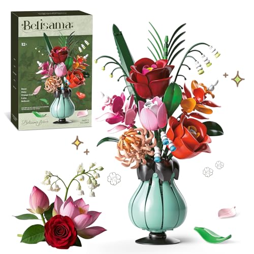 Blumenstrauß Bausteine Set mit Vase, Rosen, Lotus, Maiglöckchen für Erwachsene, Teenager-Mädchen, Botanische Sammlung, Heimdekoration, Bürodekoration, Geschenke für Valentinstag, Geburtstage Blumenstrauß Bausteine Set mit Vase, Rosen, Lotus, Maiglöckchen für Erwachsene, Teenager-Mädchen, Botanische Sammlung, Heimdekoration, Bürodekoration, Geschenke für Valentinstag, Geburtstage von kiothdre