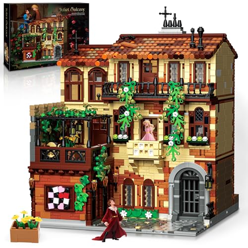 Kiothdre Verona Balkon Haus Bausteine, 3800 PCS Italienische Renaissance Architektur mit Villa, Balkon, Efeuranken, Großes Konstruktions Baukasten für Erwachsene Jugendliche, Wohn Dekor & Geschenke von kiothdre