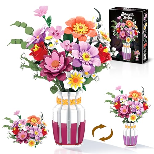 kiothdre Flower Building Set Hausbausatz Blumen Bauspielzeugset mit Vase -16 Blumenstrauß Bausteine 1278Stück für Erwachsene, Frauen ,Botanical Kollektion Bausteine,Pflanzen Home Deko kiothdre Flower Building Set Hausbausatz Blumen Bauspielzeugset mit Vase -16 Blumenstrauß Bausteine 1278Stück für Erwachsene, Frauen ,Botanical Kollektion Bausteine,Pflanzen Home Deko von kiothdre