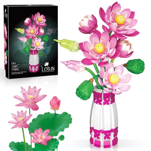 kiothdre LotusBlumen Bauset, Lotus Blumenstrauß für Erwachsene Frauen, Botanicals Sammlung Blumen Set, Pflanzen für Raum Büro Dekoration & Anzeige, Geschenke Muttertag Geburtstag Valentinstag kiothdre LotusBlumen Bauset, Lotus Blumenstrauß für Erwachsene Frauen, Botanicals Sammlung Blumen Set, Pflanzen für Raum Büro Dekoration & Anzeige, Geschenke Muttertag Geburtstag Valentinstag von kiothdre