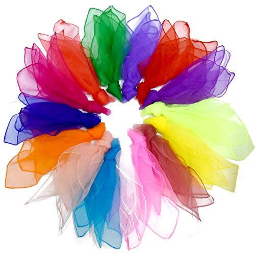 Kissral 15 Stück Tanz Jonglieren Schals Baby sensorisches Spielzeug für Kinder und Kleinkinder, Seide Magic Performance Requisiten Zubehör 60 x 60 cm, quadratisch Kissral 15 Stück Tanz Jonglieren Schals Baby sensorisches Spielzeug für Kinder und Kleinkinder, Seide Magic Performance Requisiten Zubehör 60 x 60 cm, quadratisch von kissral