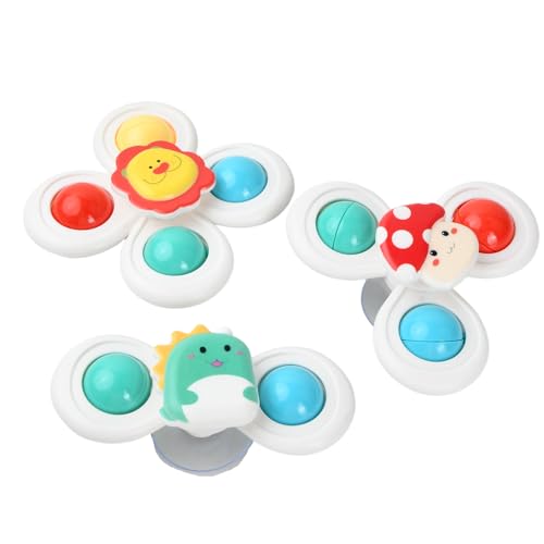Wasserspielzeug Baby Spinner, Kleinkinder Sensorisches Saugnapf-Spielzeug, Badespielzeug, Silikon-Flip-Board, Anti-Angst Reisespielzeug für Jungen und Mädchen, 3 Stück von kissral