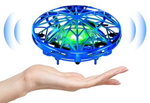 Kizplays UFO Mini Drohne, Handgesteuerte Flugdrohne, LED Lichtern Infrarot-Induktion Handgesteuertes, Wiederaufladbares Flugspielzeug Drohne für Kinder im Alter von Jahren Ostergeschenk von kizplays