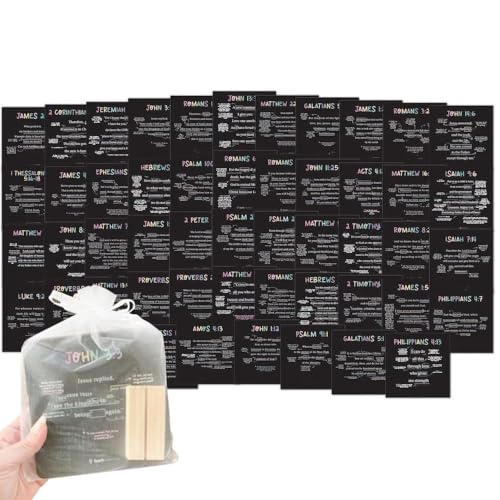kkiuop Scripture Cards Set mit Ständer aus Kiefernholz, Organza-Beutel, Bibelvers, Glaube, Hingabe, Familienkarten für das tägliche Studium, 52 Stück kkiuop Scripture Cards Set mit Ständer aus Kiefernholz, Organza-Beutel, Bibelvers, Glaube, Hingabe, Familienkarten für das tägliche Studium, 52 Stück von kkiuop