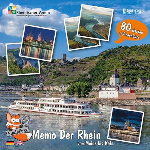 FindeFuxx Memo Der Rhein: 80 Spielkarten (40 Bildpaare) von klaes regio Fotoverlag