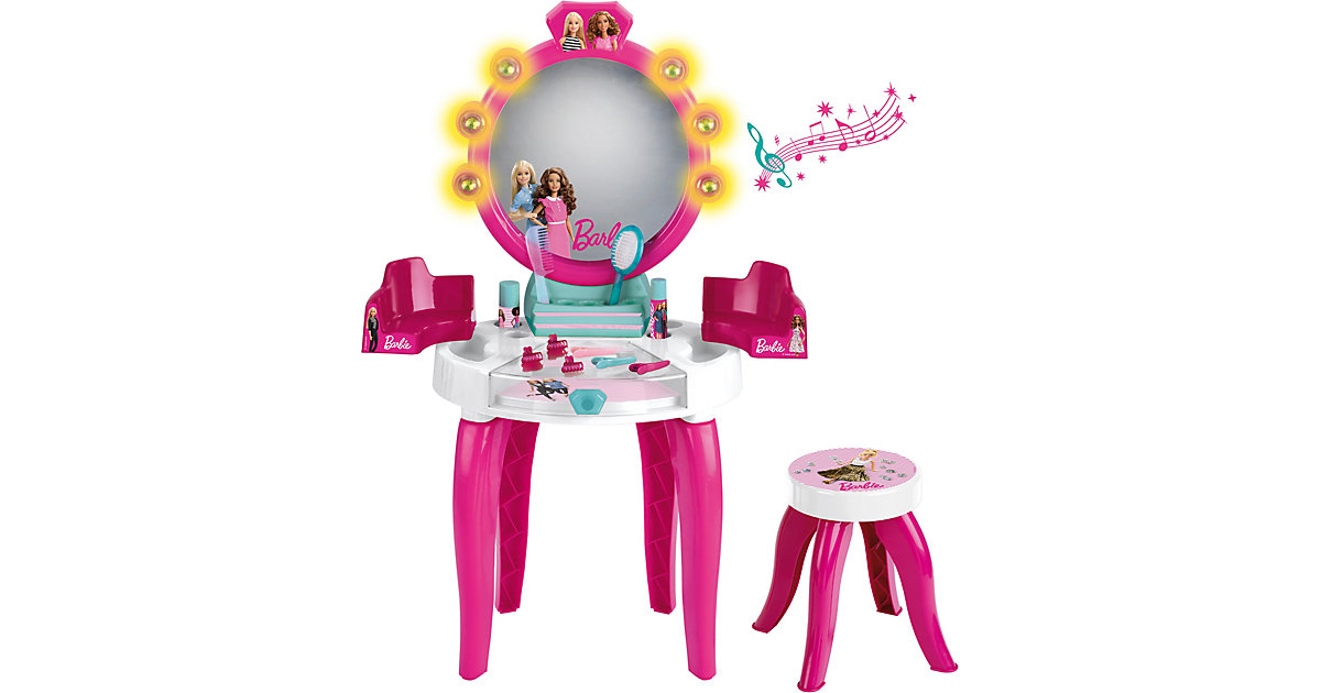 Barbie® Schminktisch mit Hocker inkl. Zubehör - mit Licht & Sound, pink von klein