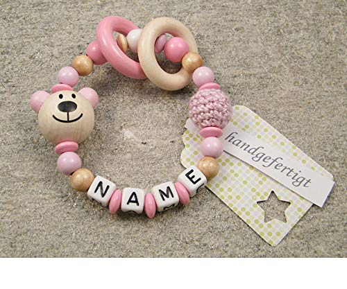 kleinerStorch Baby Motorik Spielzeug personalisiert mit Namen | Holz Lernspielzeug als Mädchen & Jungen Geschenk zur Geburt, Taufe | Bär in Babyrosa kleinerStorch Baby Motorik Spielzeug personalisiert mit Namen | Holz Lernspielzeug als Mädchen & Jungen Geschenk zur Geburt, Taufe | Bär in Babyrosa von kleinerStorch