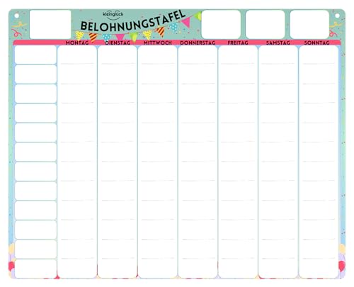 kleinglück® Belohnungstafel Kinder – Montessori Magnettafel mit 104 Aufgaben, 300 Sternen & 22 Affirmationen – abwischbar, inkl. Tasche & Stift – Fördert kognitive Entwicklung & Verantwortung von kleinglück