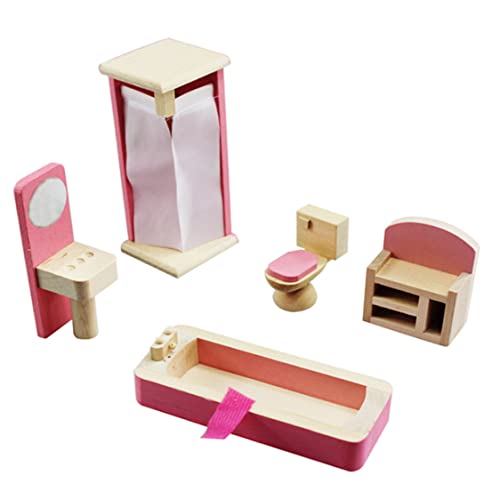 Doll House Möbel Holzspielzeug 1 12 Skala Miniatur Badezimmer Set Dollhouse DIY Accessoires Pinkhouse Doll House Möbel Holzspielzeug 1 12 Skala Miniatur Badezimmer Set Dollhouse DIY Accessoires Pinkhouse von klxgMM